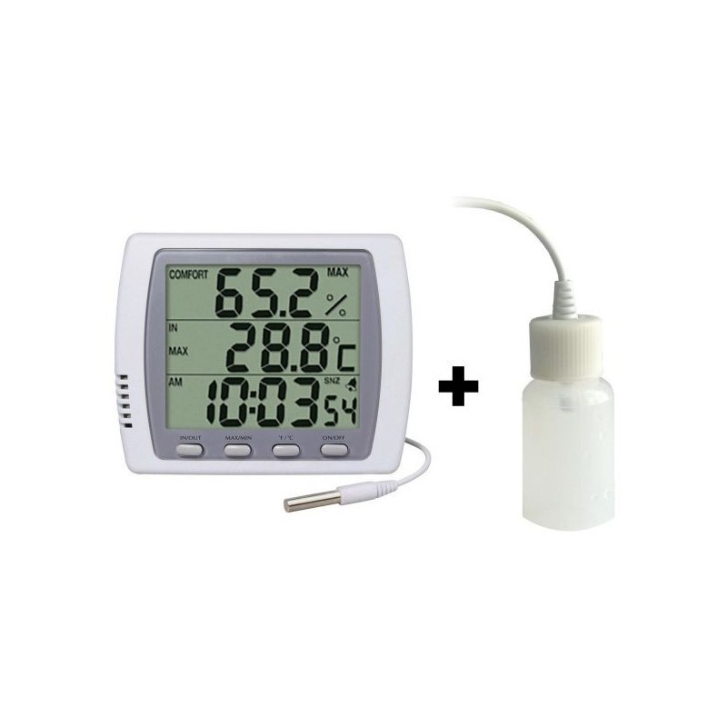 Double thermomètre/hygromètre horloge + ralentisseur thermique