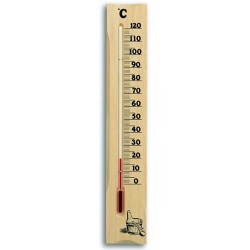 Thermomètre analogique à alcool - Sauna - Plaque pin massif