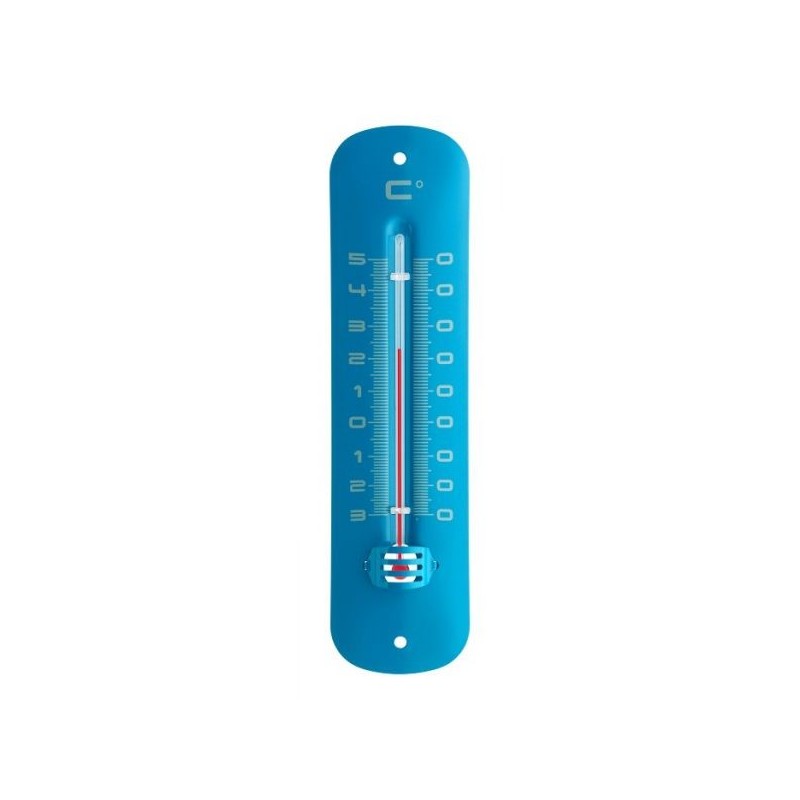 Thermomètre extérieur métal bleu