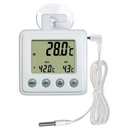 Thermomètre interieur sans fil, LCD ℃ / ℉ Thermomètre intérieur/extérieur  numérique Horloge Horloge Mesure de température avec transmetteur
