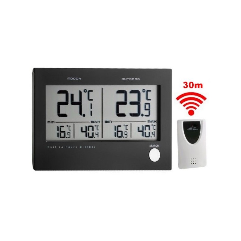 Nrpfell LCD Thermometre Digital sans Fil Interieur et Exterieur 